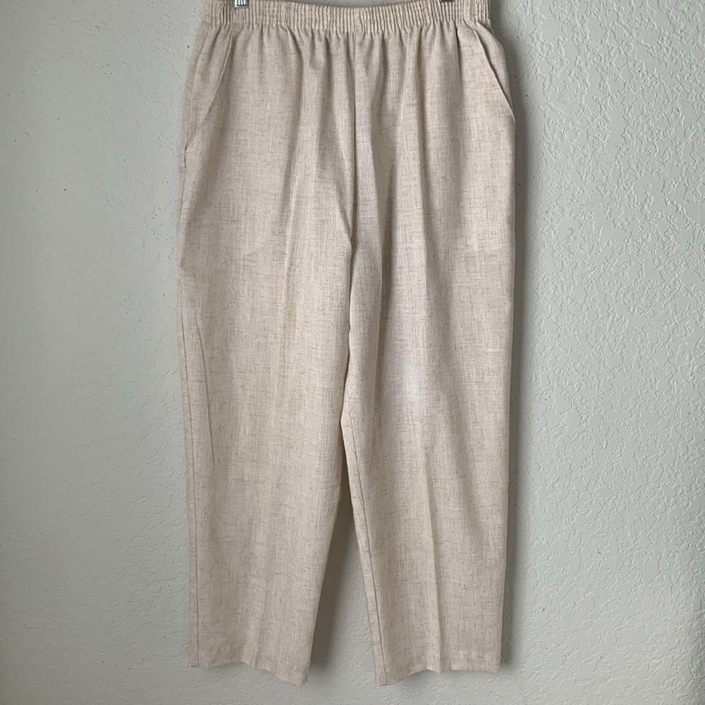 Briggs New York Cream Chinos with Elastic Waistband Pockets Pants Size 16P